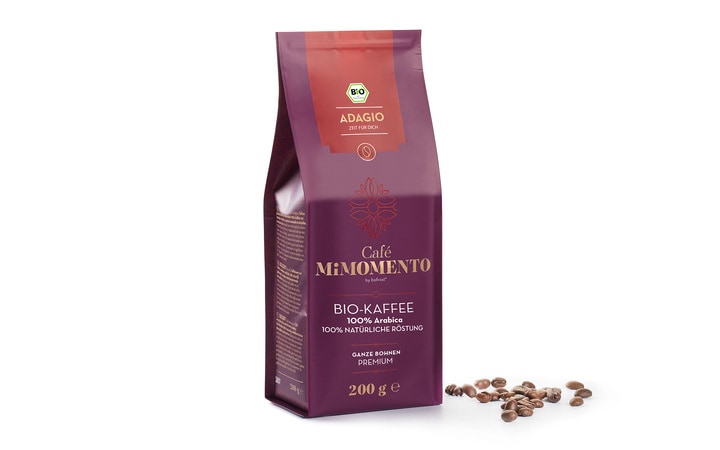 BIO Kaffee MiMomento Adagio, ganze Bohne (Artikelnummer 03801)